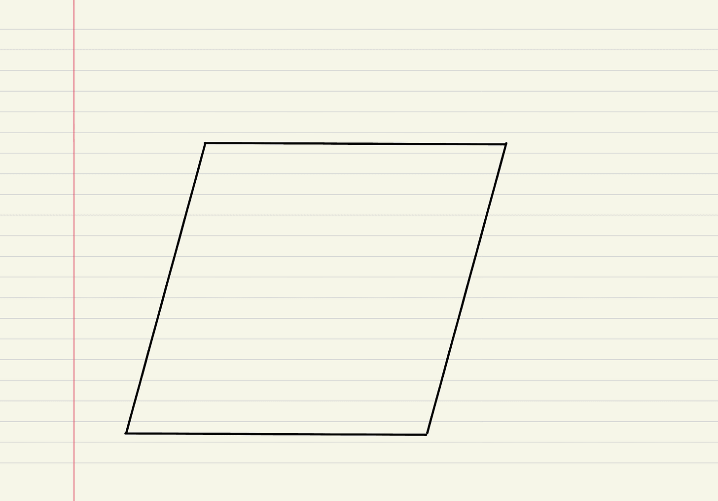 A rhombus with all four sides marked equal