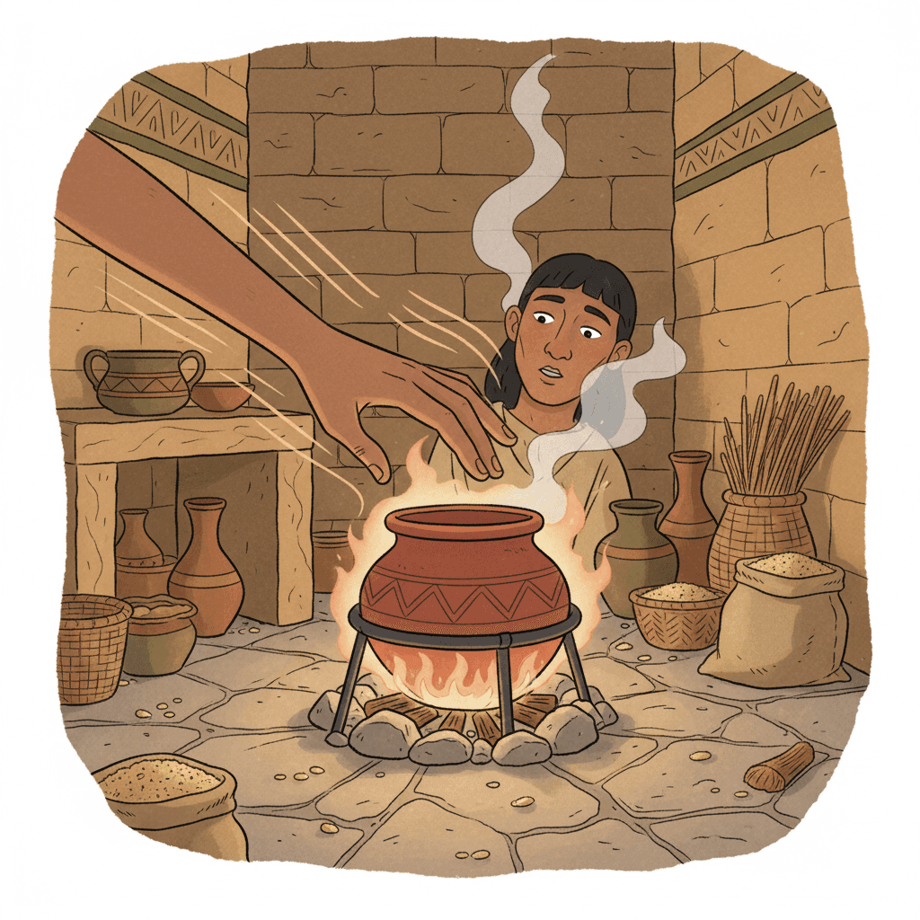 A hand jerking away from a hot pot, with two diagrams — one showing the signal racing up to the head and back, the other showing it turning around in the arm before reaching the head